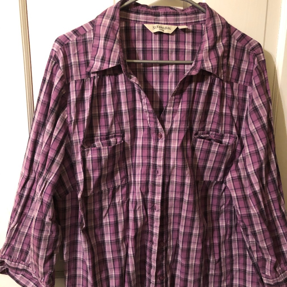 Button up plaid shirt